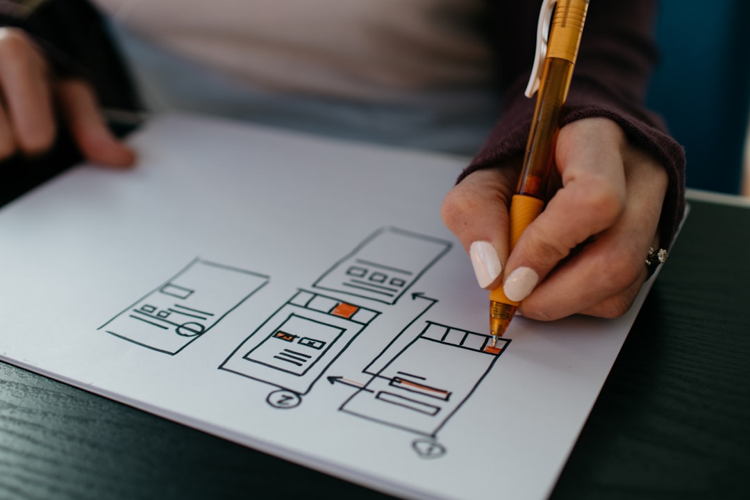 services-03 UX Work: Womans hands drawing a wireframe